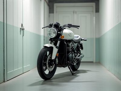 Motociklas sandėliavimo vietoje